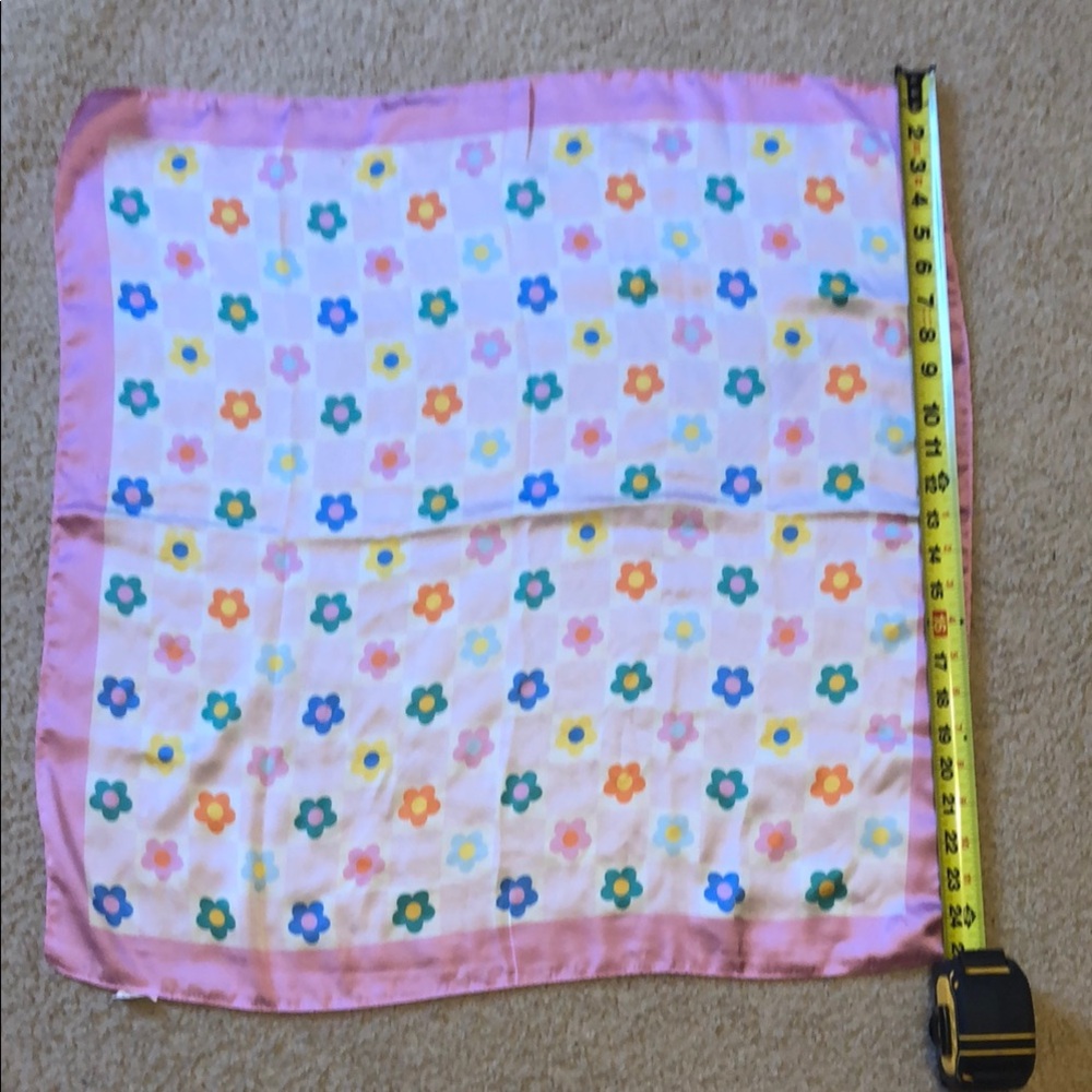 Pink and White scarf with Floral Pattern
